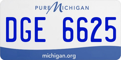 MI license plate DGE6625