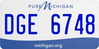 MI license plate DGE6748