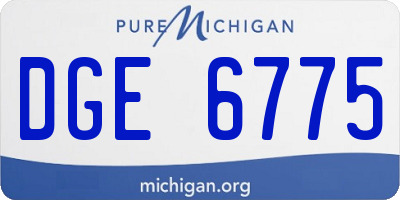 MI license plate DGE6775