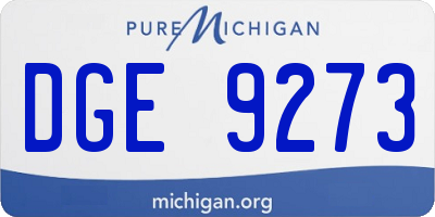 MI license plate DGE9273