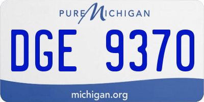 MI license plate DGE9370
