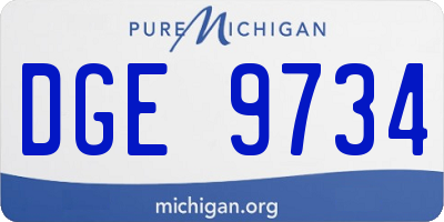 MI license plate DGE9734