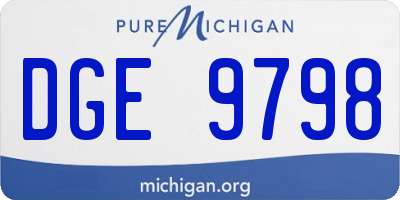 MI license plate DGE9798