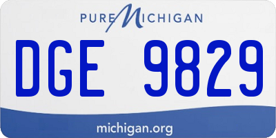 MI license plate DGE9829