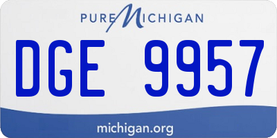 MI license plate DGE9957