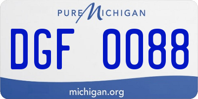 MI license plate DGF0088