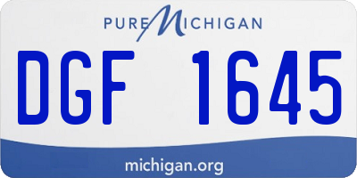 MI license plate DGF1645
