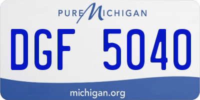 MI license plate DGF5040