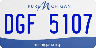 MI license plate DGF5107