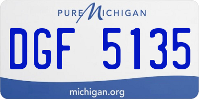 MI license plate DGF5135