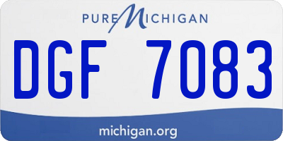 MI license plate DGF7083