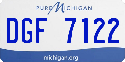 MI license plate DGF7122