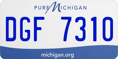 MI license plate DGF7310