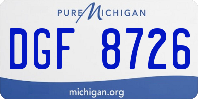 MI license plate DGF8726