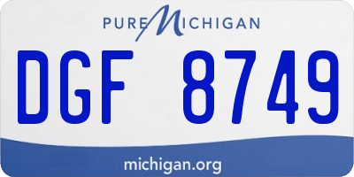 MI license plate DGF8749