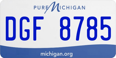 MI license plate DGF8785
