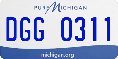 MI license plate DGG0311