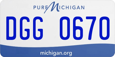 MI license plate DGG0670