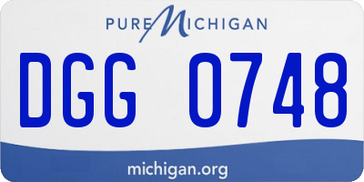 MI license plate DGG0748