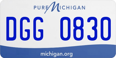 MI license plate DGG0830