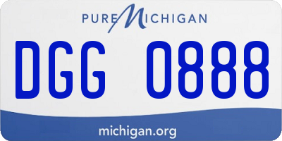 MI license plate DGG0888