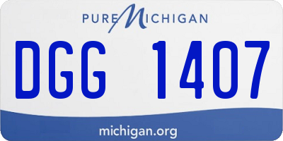 MI license plate DGG1407