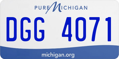MI license plate DGG4071