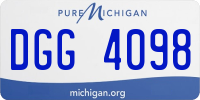 MI license plate DGG4098