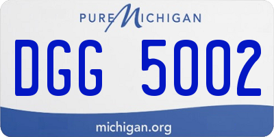 MI license plate DGG5002