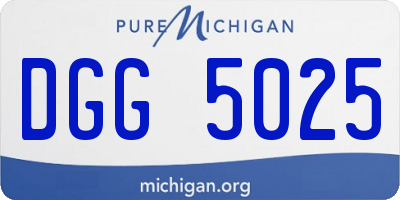 MI license plate DGG5025