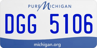 MI license plate DGG5106