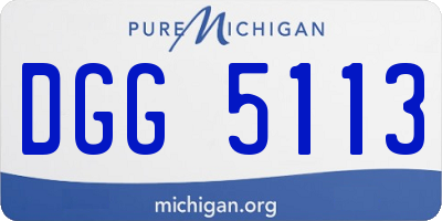 MI license plate DGG5113