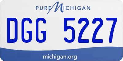 MI license plate DGG5227
