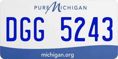 MI license plate DGG5243