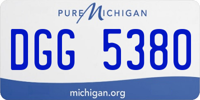 MI license plate DGG5380