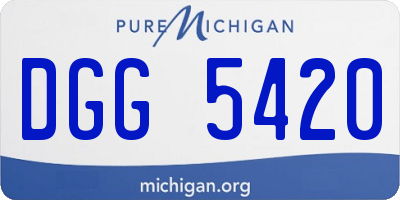MI license plate DGG5420
