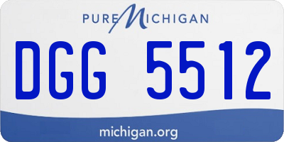 MI license plate DGG5512