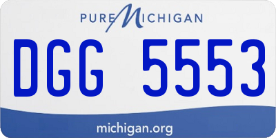 MI license plate DGG5553
