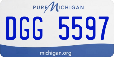 MI license plate DGG5597