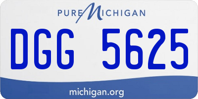 MI license plate DGG5625