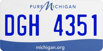 MI license plate DGH4351