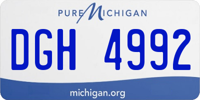 MI license plate DGH4992