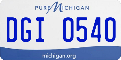 MI license plate DGI0540