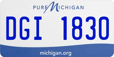 MI license plate DGI1830