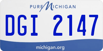 MI license plate DGI2147