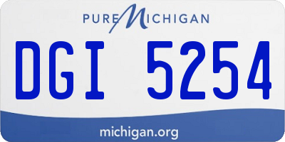 MI license plate DGI5254