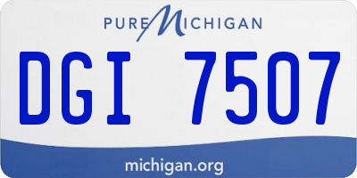 MI license plate DGI7507
