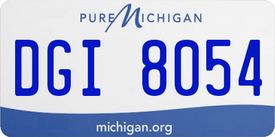 MI license plate DGI8054