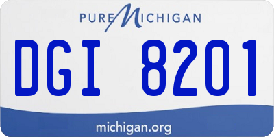 MI license plate DGI8201