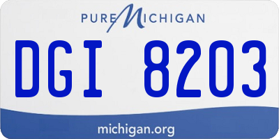 MI license plate DGI8203